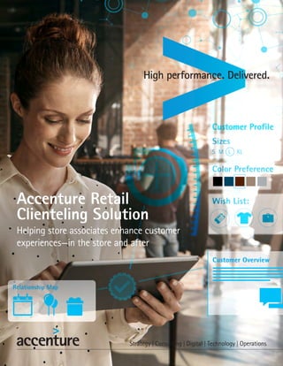 Accenture Retail
Clienteling Solution
Helping store associates enhance customer
experiences—in the store and after
 