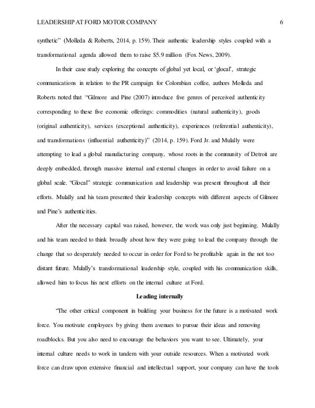 com60811 final paper leadership at ford motor company ford motor company application form