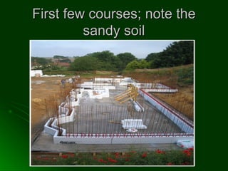 First few courses; note theFirst few courses; note the
sandy soilsandy soil
 