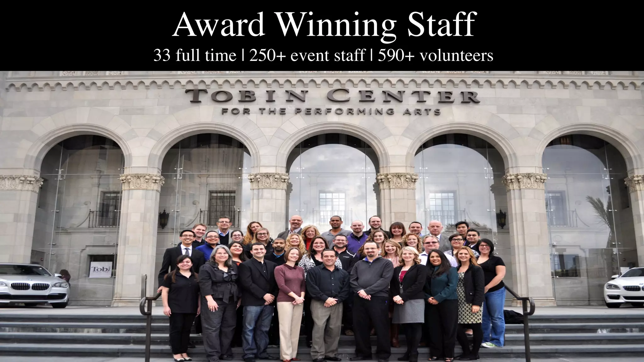 Award Winning Staff
33 full time | 250+ event staff | 590+ volunteers
 