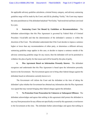 3
the applicable advisory guideline calculation, criminal history category, and advisory sentencing
guideline range will b...