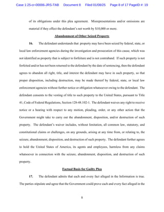 8
of its obligations under this plea agreement. Misrepresentations and/or omissions are
material if they effect the defend...