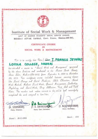 Social Work & Management_Certificate