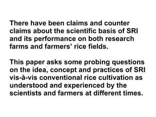 0738 Is the System of Rice Intensification in Conflict with ...