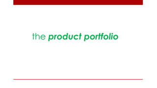 the product portfolio  