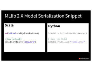 How to Productionize Your Machine Learning Models Using Apache Spark MLlib 2.x with Richard Garris Slide 14