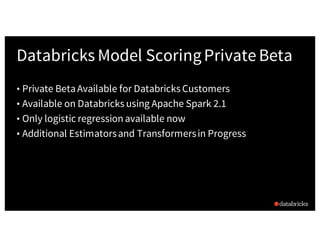 How to Productionize Your Machine Learning Models Using Apache Spark MLlib 2.x with Richard Garris Slide 39