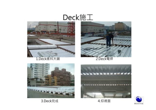 2.Deck電焊1.Deck進料大鋪
3.Deck完成 4.仰視面
Deck施工
 