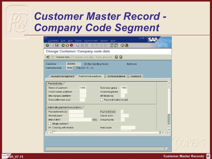 SAP FI Customer Master Records http//sapdocs.info