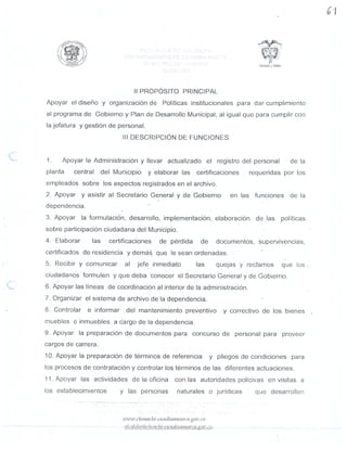 MANUAL DE FUNCIONES SEGUNDA PARTE