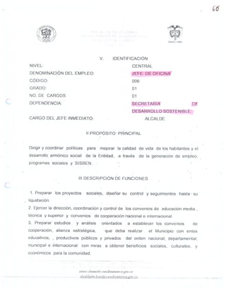 MANUAL DE FUNCIONES SEGUNDA PARTE