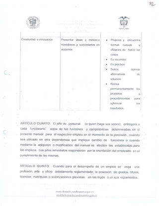 MANUAL DE FUNCIONES SEGUNDA PARTE
