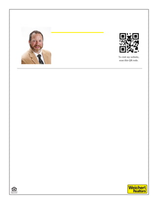 To visit my website,
scan this QR code.
Independently Owned and Operated
Justin Paffrath
Broker Associate
WEICHERT, REALTORS® - Tower
Properties
Office: 320-259-7674
Office: 320-491-9035
justin@pafre.com
www.pafre.com
Justin Paffrath has been a licensed Real Estate Professional since 1998. His first experience was right out of high school
when he purchased a hobby farm. He has been hooked since. Justin has represented hundreds of clients with all types of
property transactions. From Commercial to Residential, First time home buyers, Lake shore, Farms, Bare Land,
Seasonal Rec, Contract For Deed, Developments and Property management. No matter the type of property, Justin has
the tools, knowledge and experience to serve you. Everything Real Estate : PAFRE.com
Professional Credentials
1998 Minnesota Real Estate Sales Person License.
2001 Graduate Realtor Institute
2006 Brokers License
Professional Experience
18 Years experienced Buyers Agent, Sellers Agent, Dual Broker for hundreds of clients.
Paffrath Diamond Jewelers Business Manager, Alexandria Location 2000-2003
15 years Restaurant experience. FOH, BOH and Management. 1994-2009
Water safety instructor and Life Gaurd 1993, CPR, First Aid. 1993 and 2004
Areas of Expertise
Commercial, Residential, Lakeshore, Land, Farm, Multi-Family, Seasonal Recreation and Investment Properties.
Community Involvement
AG Church Of Willmar
Heinie and Dan Ridler Annual Golf Tournament for Rice Hospice
Personal Background
Eldest of 6 siblings
Married to my wonderful wife Angela with our Daughters Azalea born 2012 and Aubrietta born 2015
Family Dog, Laylah, a German Shepherd.
Green Thumb, Archery, Pheasants, Summer and winter Fishing.
Jack of all trades master of Real Estate.
Family Jeweler.
Ranch hand.
Strengths: Communication, Strategic, Winning Over Others, Individualization, Input, Activator, Ideation and
Connectedness
 