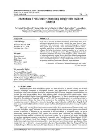 Multiphase Transformer Modelling using Finite Element Method | PDF