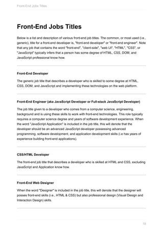 front end developer handbook 2018 | PDF