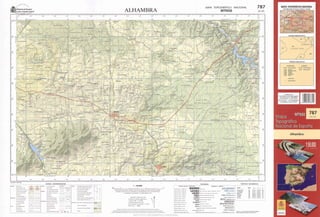 Mapa topográfico Alhambra. Lagunas de Ruidera. (Año 2000). MTN 0787