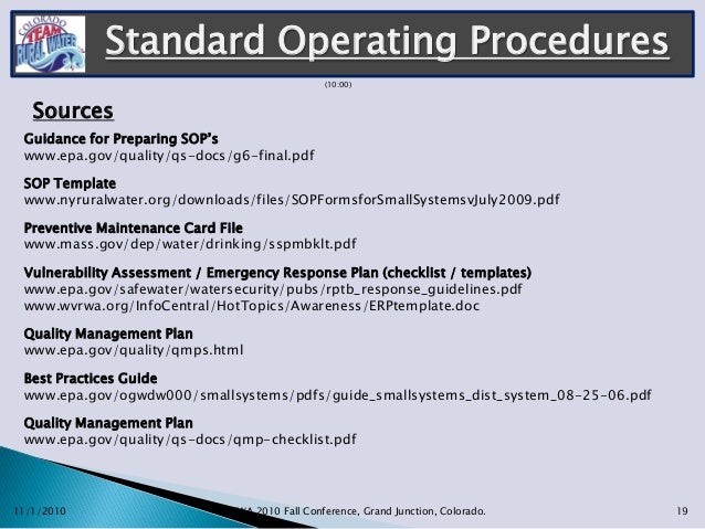 standard operating process format