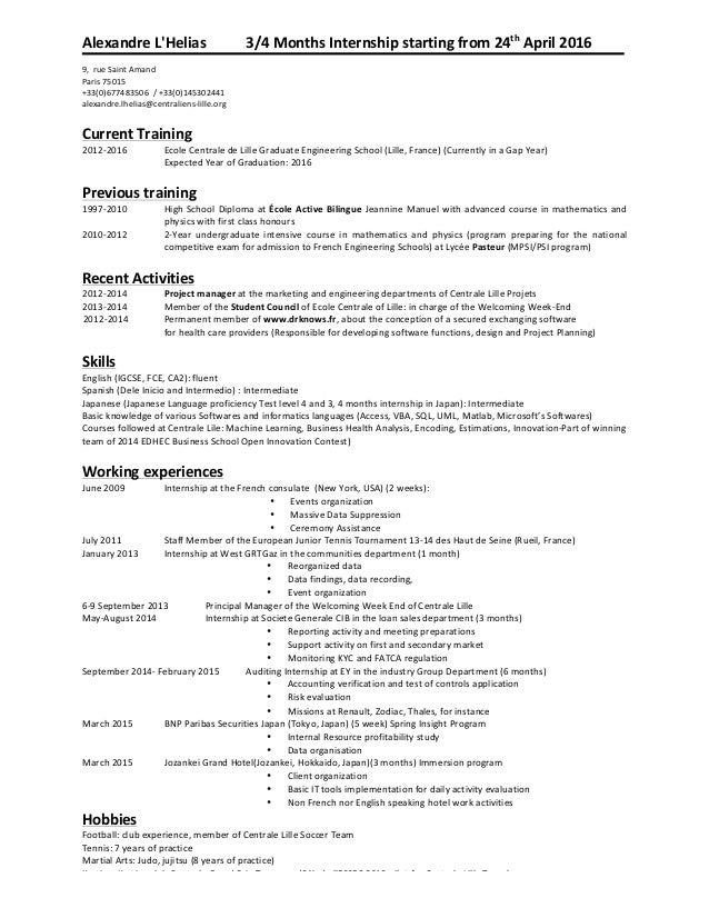 Cv English