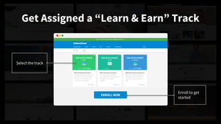 Get Assigned a “Learn & Earn” Track
Select the track
Enroll to get
started
ENROLL NOW
 