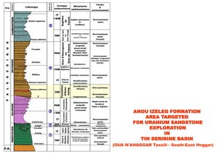 ANOU IZELEG FORMATION
            AREA TARGETED
        FOR URANIUM SANDSTONE
             EXPLORATION
                  IN
          TIN SERIRINE BASIN
(OUA N'AHAGGAR Tassili - South-East Hoggar)
 