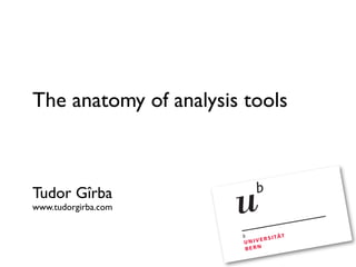 The anatomy of analysis tools



Tudor Gîrba
www.tudorgirba.com
 