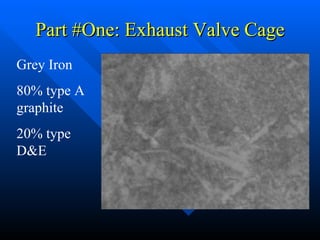 Part #One: Exhaust Valve Cage Grey Iron 80% type A graphite 20% type D&E 