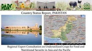 Country Status Report, PAKISTAN
Regional Expert Consultation on Underutilized Crops for Food and
Nutritional Security in Asia and the Pacific
 