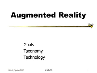 Augmented Reality Goals Taxonomy Technology 