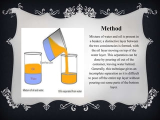 Decantation Of Water