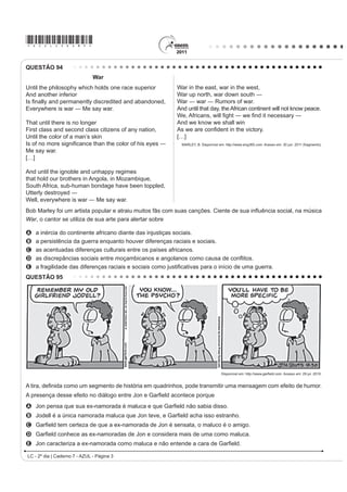 OLQKDV HVFULWDV VHUi FRQVLGHUDGD ³LQVX¿FLHQWH´ H UHFHEHUi QRWD ]HUR
 ‡    $ UHGDomR TXH IXJLU DR WHPD RX TXH QmR DWHQGHU DR WLSR GLVVHUWDWLYRDUJXPHQWDWLYR receberá nota zero.
 ‡    $ UHGDomR TXH DSUHVHQWDU FySLD GRV WH[WRV GD 3URSRVWD GH 5HGDomR RX GR DGHUQR GH 4XHVW}HV WHUi R
      número de linhas copiadas desconsiderado para efeito de correção.

LC - 2º dia | Caderno 7 - AZUL - Página 1
 