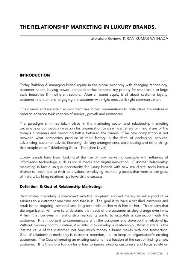 Literature review on customer retention pdf