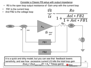 Vin
Ro
AoL
FB1
FB2
• R0 is the open loop output resistance of Gain amp with the current loop
• FB1 is the current loop
• A...