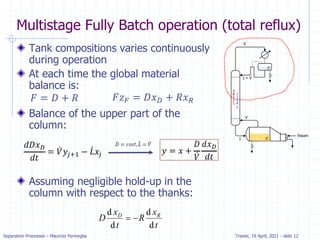 Comprehensive Overview of Batch Distillation Processes and Operations | PDF