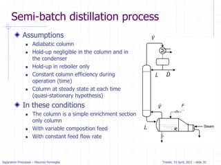 Comprehensive Overview of Batch Distillation Processes and Operations | PDF
