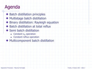 Comprehensive Overview of Batch Distillation Processes and Operations | PDF