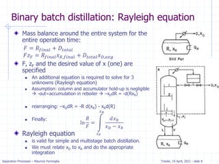 Comprehensive Overview of Batch Distillation Processes and Operations | PDF
