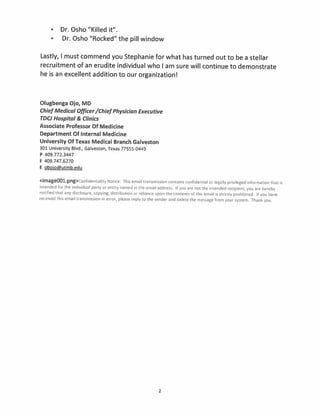 Recognition of Excellence Email