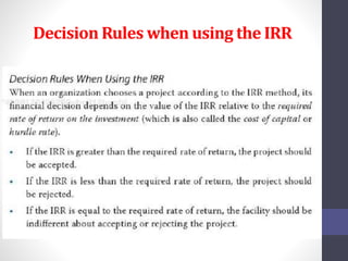 Decision Rules when using the IRR 
 