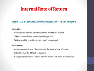 Internal Rate of Return 
 