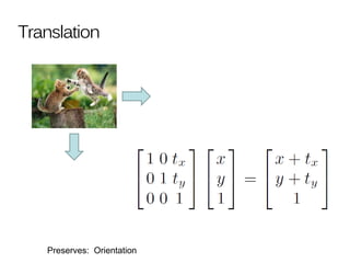 Translation
Preserves: Orientation
 