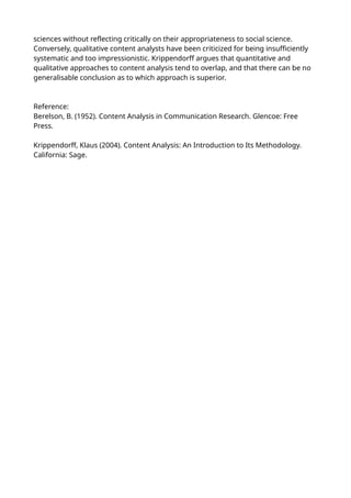 CONTENT ANALYSIS IN COMMUNICATION RESEARCH BERELSON PDF visual data 8