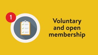 1
Voluntary
and open
membership
 