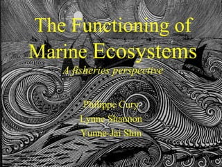 The Functioning of
Marine Ecosystems
A fisheries perspective
Philippe Cury
Lynne Shannon
Yunne-Jai Shin
 