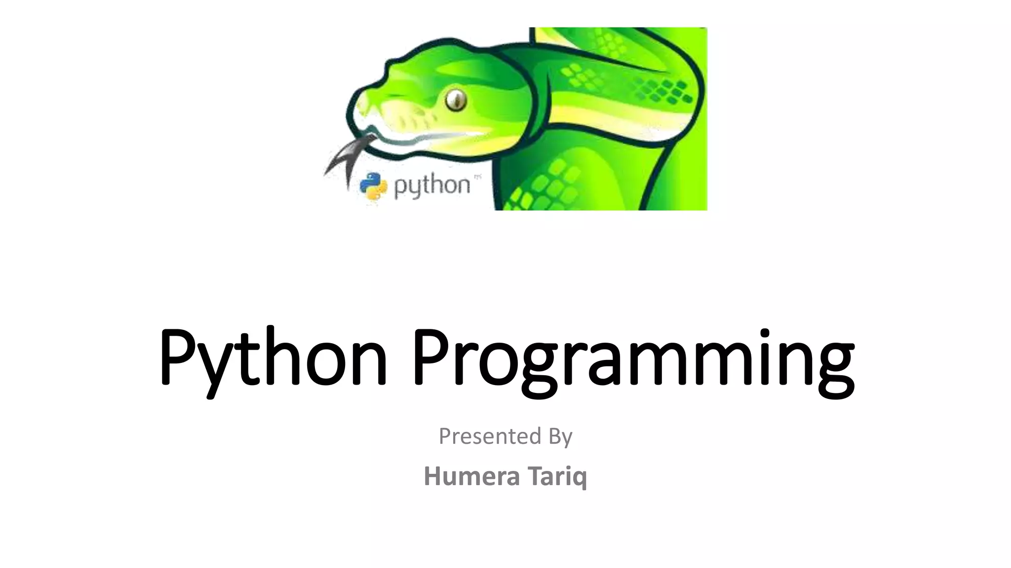 Python Programming | PPT