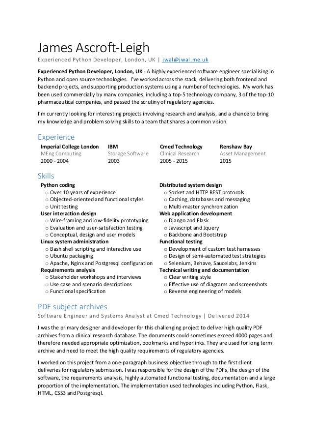 james ascroft leigh s resume