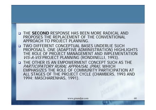 DEVELOPMENT AND ADMINISTRATION (III)