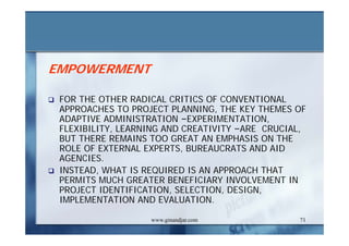 DEVELOPMENT AND ADMINISTRATION (III)