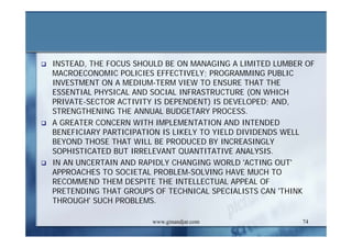 DEVELOPMENT AND ADMINISTRATION (III)