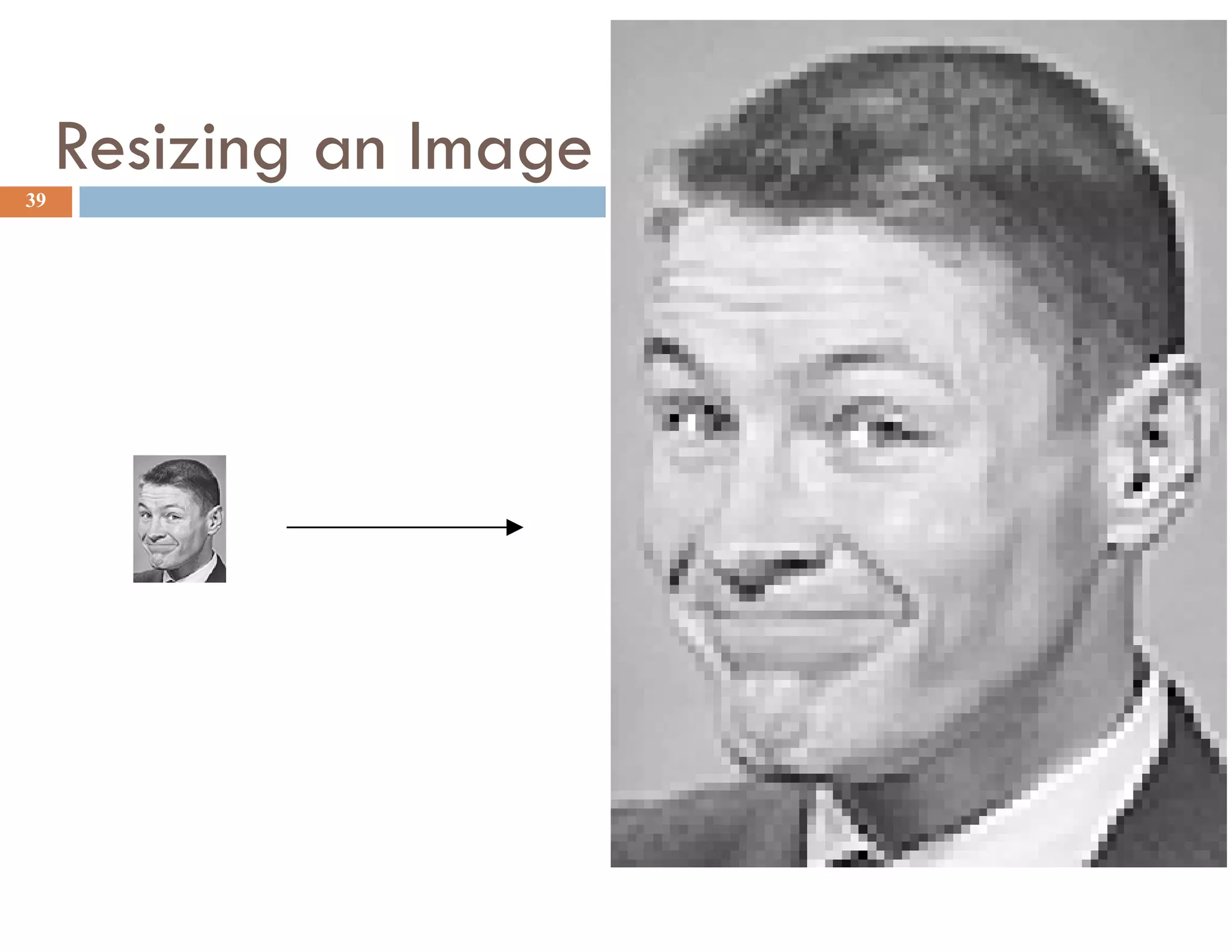 Resizing
     R i i an I
              Image
39
 