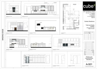 OVEN
DW
WOOD COMPOSITE SILL CASING
WOOD COMPOSITE
JAMB EXTENSIONWOOD COMPOSITE
HEADER/JAMB CASING
FLAT SCREEN TV -
WALL MOUNT
WINE RACK OPEN BOOK
SHELVE
7' - 3" 10' - 8"
2'-61/2"1'-6"2'-8"4"
4' - 1 1/2" 4' - 6" 2' - 4" 7' - 3"
2'-61/2"1'-6"2'-8"4"
A-501D4 D5
C5
C4
A-501
B4
A-502 B5B4
WINE
Trash
Microwave
6"
Bench/Storage
Trash
6"
2' - 1" 2' - 11 1/2"
2'-2"8"2'-10"6'-31/2"4'-01/2"4'-7"5'-4"2'-0"
7' - 6" 5' - 4" 2' - 5" 5"
4" 3' - 0" 6' - 3" 2' - 1"
cube² (architecture+design)
2700 north miami avenue
suite 804
miami, fl 33127
t: 305.586.8169
www.cube2architecture.com
aa-26001789
ib-26001134
BINDINGEDGE
Design Professional FL License
Number
Signature
Jorge Alberto Pernas
AR92904
ID5632
Revisions
Sheet Information
DateIssueNumber
Date
Job Number
Scale
Drawn
Checked
Approved
Title
Sheet
© Copyright 2012 cube² (architecture+design)
12345
12345
A
B
C
A
B
C
D
As indicated
Oretsky Residence
Todd and Sheila
Oretsky
665 Buttonwood Lane
Miami, FL 33137
2013_01
SM
JAP
JAP
03/20/2013
A-501
Kitchen and
Laundry/Pantry
Elevations
1/2" = 1'-0"
D4
Kitchen - West Wall Elevation
1/2" = 1'-0"
D5
Kitchen - East Wall Elevation
1/2" = 1'-0"
C5
Kitchen - South Wall Elevation
1/2" = 1'-0"
C4
Kitchen Island - North Elevation
1/2" = 1'-0"
B4
Kitchen Island - South Elevation
1/2" = 1'-0"
B5
Kitchen Island - West Elevation
1/2" = 1'-0"
A4
Laundry / Pantry - East Elevation
1/2" = 1'-0"
B2
Laundry / Pantry - West Elevation
1/2" = 1'-0"
A1
Laundry / Pantry - North Elevation
1/2" = 1'-0"
A2
Laundry/ Pantry - South Elevation
3/8" = 1'-0"
C2
Enlarged Kitchen Plan
 